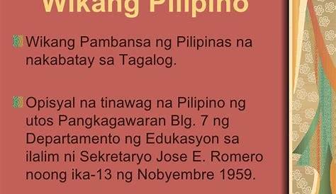 Kasaysayan Ng Pag-unlad Ng Wikang Pambansa Sa Pilipinas