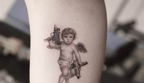 Aggregate more than 77 gangster angel with gun tattoo latest - in