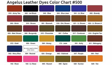 Angelus Leather Dye Chart