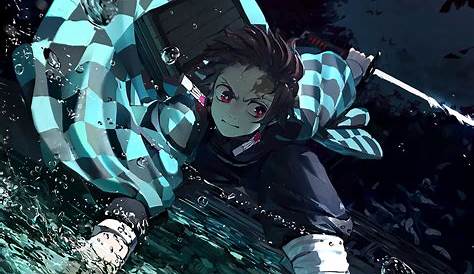 demon slayer tanjiro kamado with background of dark gray 4k hd anime-HD
