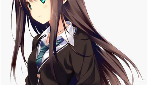 Anime Girl Brown Hair Blue Eyes HD Wallpaper | Anime | Pinterest