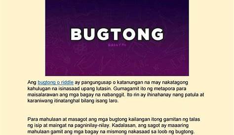 Bugtong, Bugtong: 150+ Mga Bugtong na may Sagot (Tagalog Riddles