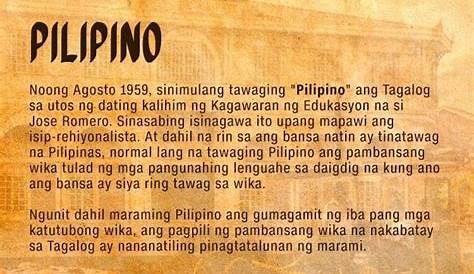 Ano Ang Kaibahan Ng Filipino Sa Tagalog At Pilipino - ang banggitin