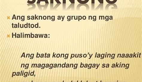 Tula Na May Apat Na Saknong At Limang Taludtod