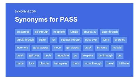 Another word for PASS > Synonyms & Antonyms