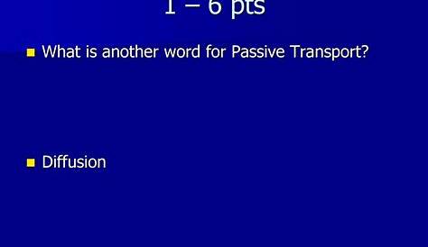 Active and Passive Transport - Worksheet | Printable and Distance
