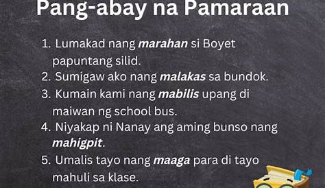 Pang abay na Pamaraan at Panggaano - YouTube