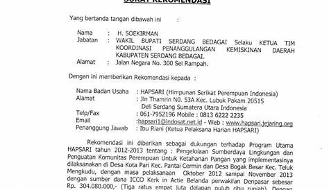 Contoh Surat Rekomendasi Kerja Dari Perusahaan - IMAGESEE