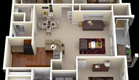 Three Bedroom Apartment Floor Plans JHMRad 172410