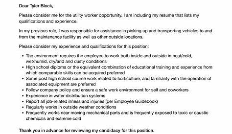 Maintenance Worker Cover Letter Sample | Resume Companion
