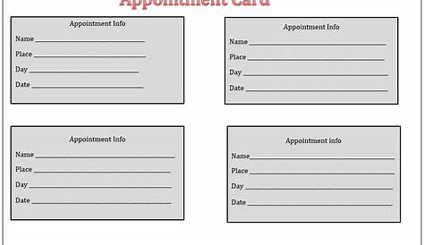 Appointment Reminder Template Pdf