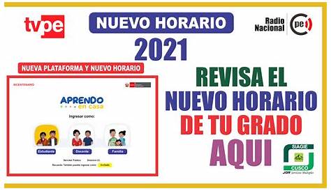 HORARIO TV PERU y RADIO NACIONAL SEMANA 02 - APRENDO EN CASA 2021