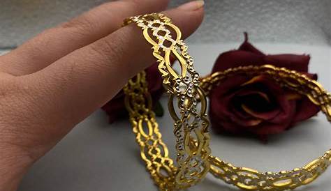 21K Real Solid GOLD Bangle Arabic Style Bangles Real Gold Etsy