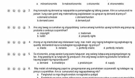 Araling Panlipunan Grade 8 Test | PDF