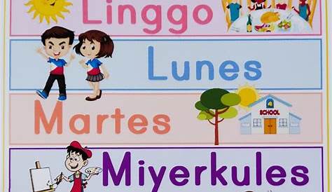 Laminated Educational Chart Pitong Araw sa Isang Linggo A4 Size | Lazada PH