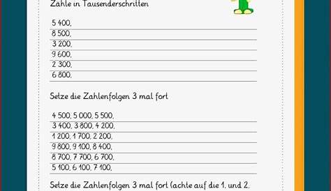 Zahlenreihen / Zahlenfolgen im Zahlenraum 10 000 | Zahlenreihen