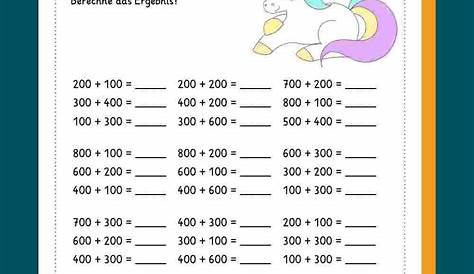 Addieren / Subtrahieren mit Hunderterzahlen im Zahlenraum 1000