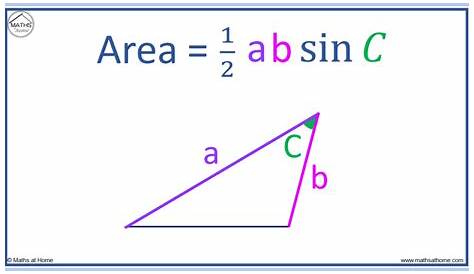 Area Of Triangle Using Sine Formula A And Cosine Rule