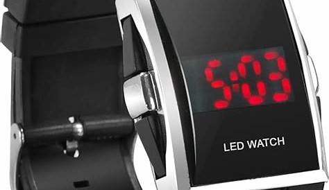 DIGIFLEX Digitale Armbanduhr für Männer mit roter LED-Anzeige - in
