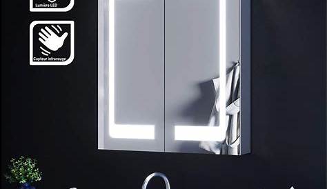 Armoire Miroir Salle De Bain Avec Eclairage Murale Pour 71 Cm Porte