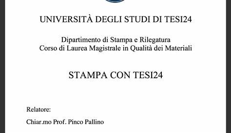 INDICAZIONI PER LE TESI DI LAUREA