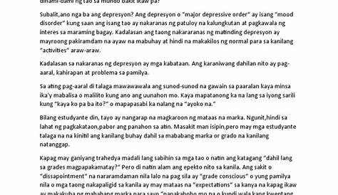 Talumpati tungkol sa Depresyon - YouTube