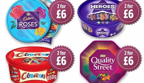 Asda is selling two tins of Quality Street, Roses, Heroes and