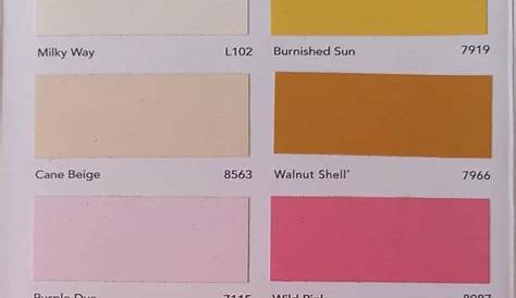 the color chart for different shades of paint