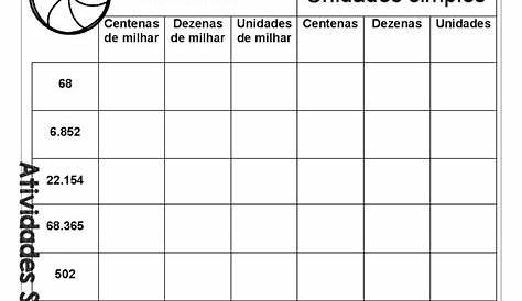 Matemática - Valor posicional | Atividades de matemática 3ano