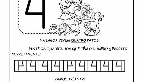 30 Atividades com o Número 4 para Imprimir - Educação Infantil e