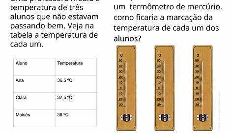 Atividades Sobre Medida De Temperatura 4 Ano - EDUCA