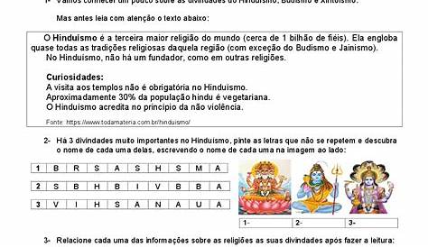 ENSINO RELIGIOSO EM SALA DE AULA: Ideias de divindades - 4º ano