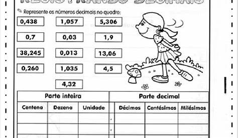 Números Decimais Exercícios 5 Ano - EDUCA