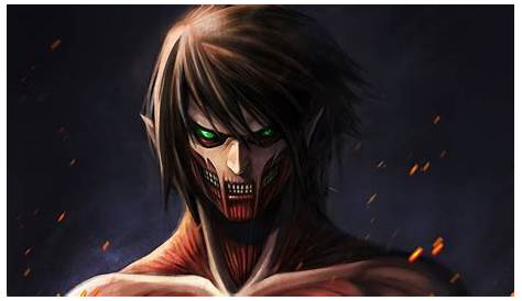 Attack On Titan Eren Yeager With White Background And Black On Sides HD