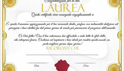 Certificato di Laurea