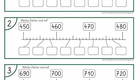 Zahlenstrahl: Zahlen bis 1000 kostenloses Arbeitsblatt für die