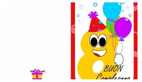 Tanti Auguri di Buon Compleanno! ~ Torta 8 anni | Crea cartoline