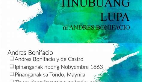 Andres Bonifacio Pag Ibig Sa Tinubuang Lupa Meaning Of Each Stanza