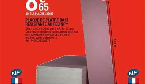 Ba13 Anti Feu PLAQUE DE PLATRE BA13 FEU NF Plaques De Plâtre