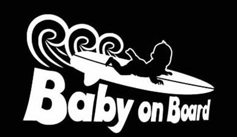 Baby On Board Surfing Baby Surfboard Ocean Beach Durable Die Cut Vinyl