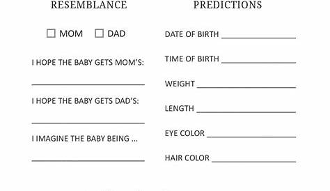 New Baby Advice & Predictions Card Rubber Ducky Printable Baby Games