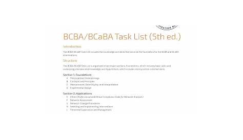 Bacb Task List Study Guide Pdf 5Th Edition