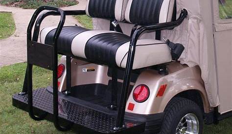 Rear Flip Seat for Club Car Precedent Golf Cart - Buff Seat Cushions