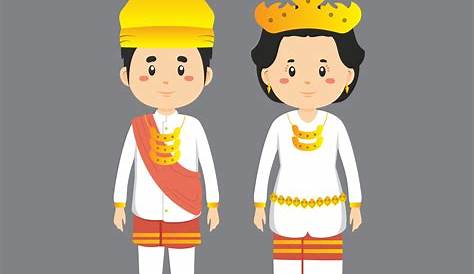 Vector illustration, Lampung traditional clothing or costume. | Wedding
