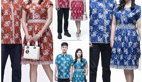 Jual Baju Batik Couple Dress Wanita Cewek Kemeja Hem Cowok Pria