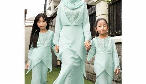 BAJU KURUNG MODEN SET FAMILY SEDONDON IBU ANAK KURUNG GREY KELABU BAJU