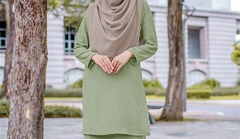 Baju Kurung Lynda Ruffle – Sage Green – MuslimahClothing.Com