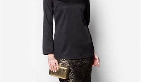 Baju Kurung Cotton Warna Black Cream - Baju Raya 2016 | Kurung/Abaya