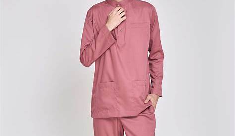 Baju Melayu Pesak Warna Dusty Pink