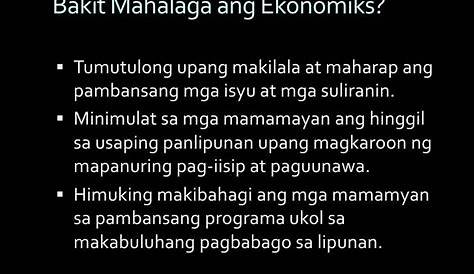 Bakit mahalaga ang ekonomiks? - Brainly.ph